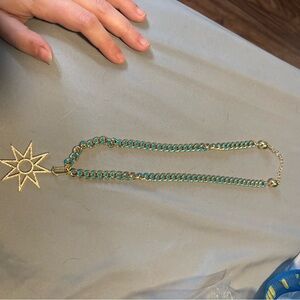 Treasure Jewels Gold and Turquoise Star Pendant Chain Necklace - Women Jewelry